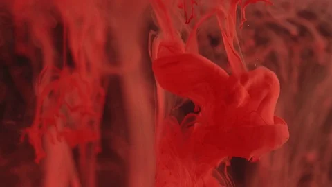 Red paint drops in the water Stock Footage 70967464