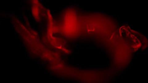 Red paint floating and spreading slowly Stock Footage 276610415