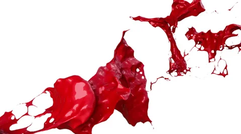 Red paint flow (cg slow motion with alpha matte, full hd) Stock Footage 29470694