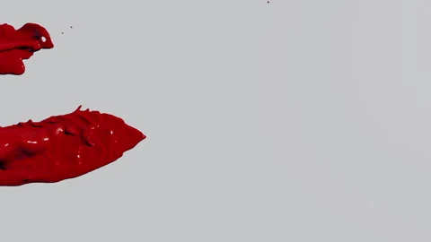 Red paint flows from the edges of the screen slowly filling the space Stock Footage 281112924