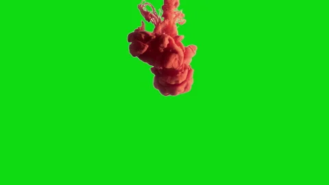 Red Paint Injection Diffusing in Water Like a Cloud or Meduse isolated Video stock 232034593