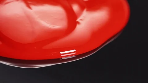 Red paint lipstick liquid texture, oil paint for painting, mixing shades, art ma Video stock 119947366