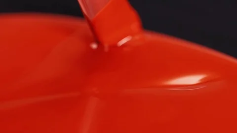Red paint lipstick liquid texture, brush, oil paint for painting, mixing shades, 스톡 동영상 119947377