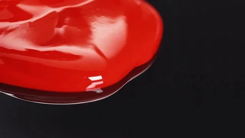 Red paint lipstick liquid texture, oil paint for painting, mixing shades, art ma Video stock 119947395