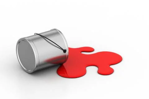 Red paint pour on the floor Free Stock Illustration