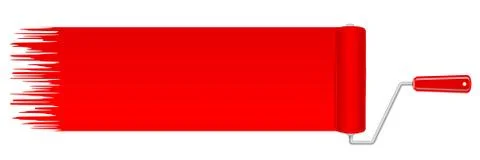 Red paint roller and red spot Stock Illustration