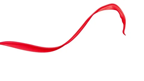 Red paint splash abstract wavy line slow motion with white background Stock Footage 327518488