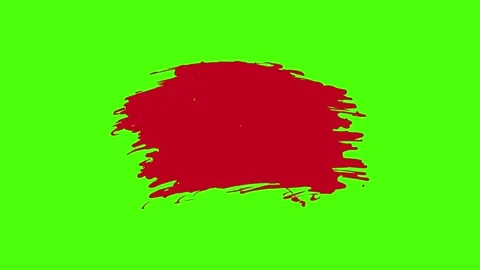 Red paint splash on green background Vídeo Stock 341742458