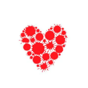 Red paint splash heart Stock Illustration