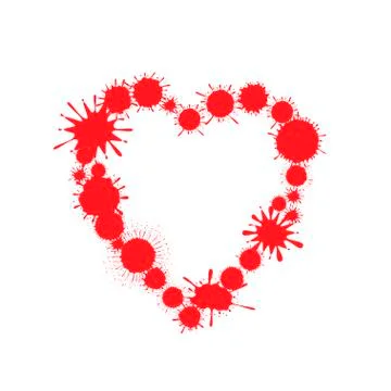 Red paint splash heart Stock Illustration
