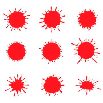 Red Paint splash set Illustrazione stock