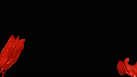 Red paint splash thrown in slow motion, liquid isolated on black (4K) Video stock 137111751