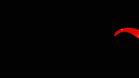 Red paint splash thrown in slow motion, liquid isolated on black (4K) Stock Footage 137112188