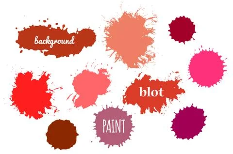 Red Paint Splash. Vector set of Brush Strokes Stock Illustration