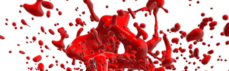 Red paint splashing 3d render イラスト素材