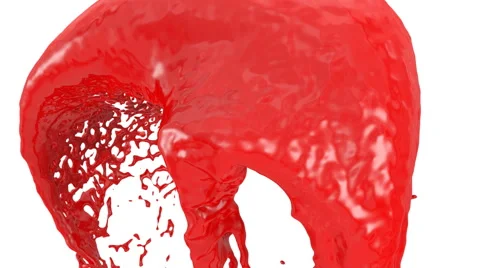 Red paint splashing in abstract motion into screen, with alpha (FULL HD) Video stock 41474021