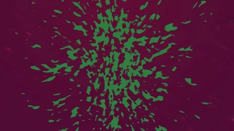 Red paint splashing apple spots black small hole in the middle splashs explos... Video stock 335979301