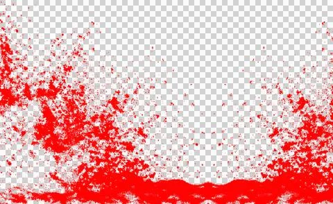 Red paint splatter brush stroke isolated on white background Stock-Fotos
