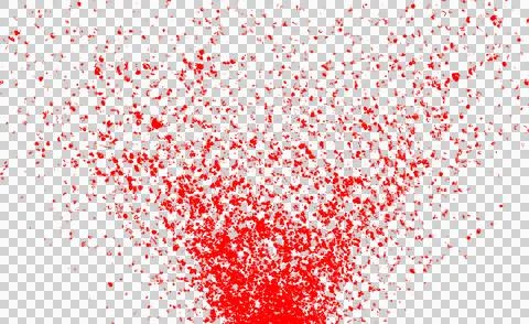 Red paint splatter brush stroke isolated on white background . Stock-Fotos