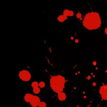Red Paint Splatter Dots on Black Stock Illustration