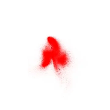 Red paint splatter with drops on white Stock Illustration