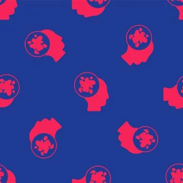 Red Paint spray icon isolated seamless pattern on blue background.  Vector Illustrazione stock