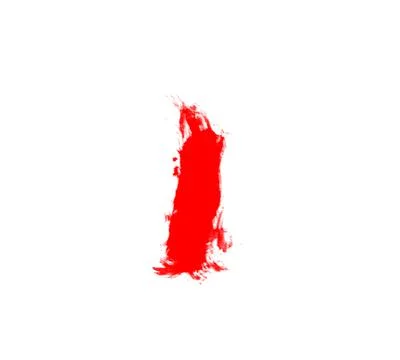Red paint stroke brush for draw isolated on white background Stock Illustration