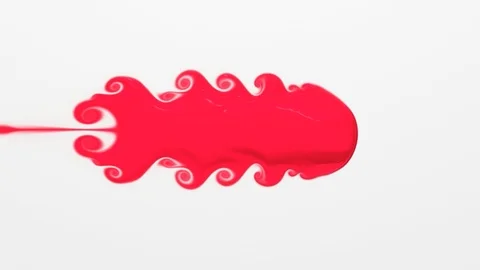 Red paint on a white background Stock Footage 96383863