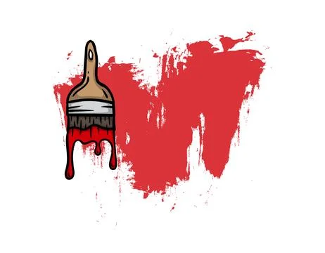 Red paint on a white background Stock Illustration