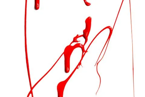 Red paint on a white background Stock Photos
