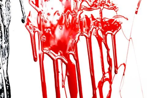 Red paint on a white background Foto stock