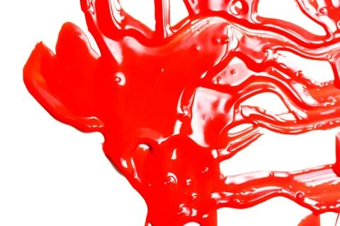 Red paint on a white background Stock Photos