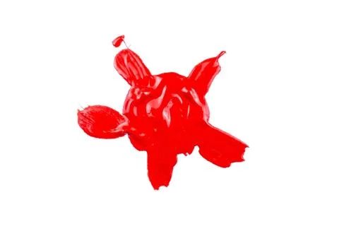 Red paint on white background Stock Photos