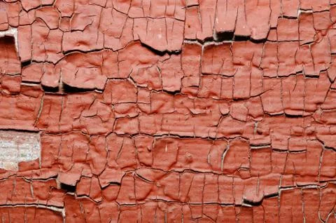 Red Painted old wall. Abstract cracked brown texture. Rustic background Stock Photos