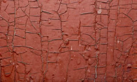 Red Painted old wall. Abstract cracked brown texture. Rustic background Stock Photos