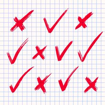 Red painted ticks Stock Illustration