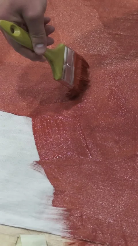 Red Painting in Slow Motion Stock Footage 296602215