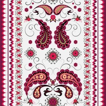 Red paisley pattern Stock Illustration