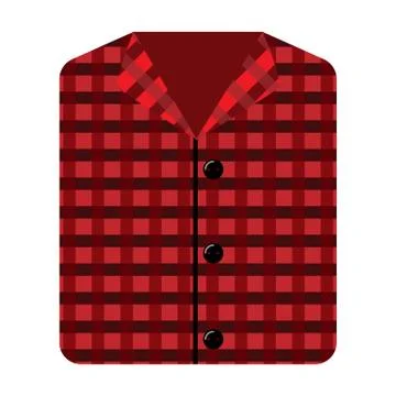 Red pajama for sleep with pattern on white background. Soft elements bedtime  Stock Illustration