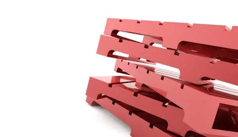 Red palettes rendered on white background Stock Illustration