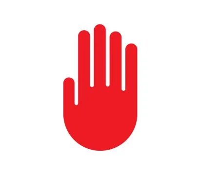 A red palm sign. Isolated Vector Illustration Stock Illustration