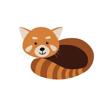 Red Panda isolated on white background Stock Illustration