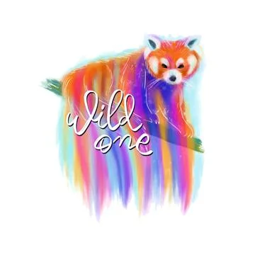 Red panda print Stock Illustration