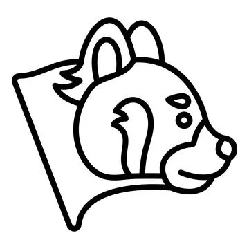 Red panda Vector Icon, Lineal style icon, from Animal Head icons collection Stock Illustration