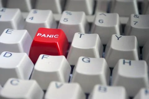 Red Panic button close-up Stock Photos