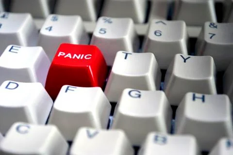 Red Panic button close-up Stock Photos