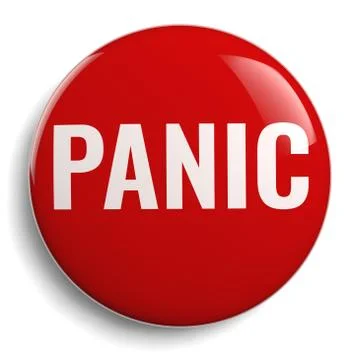Red Panic Button Isolated on White Stock Illustration