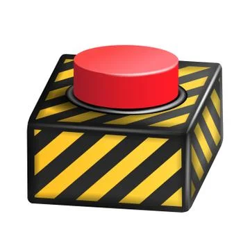 Red Panic Button Sign Vector. Red Alarm Shiny Button Illustration Stock Illustration