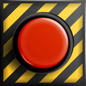 Red Panic Button Sign Vector. Red Alarm Shiny Button Illustration Stock Illustration