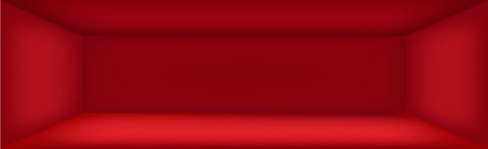 Red panoramic studio background with white glow Stock Illustration